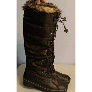 Aldo Women’s Winter Snow Boots Sz 38 (7) Knee High Brown Faux Fur Warm Comfy